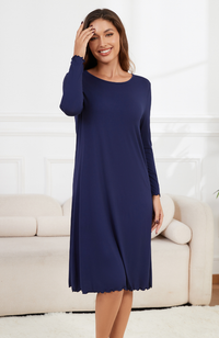 Long Sleeve Bamboo Frill Nightie