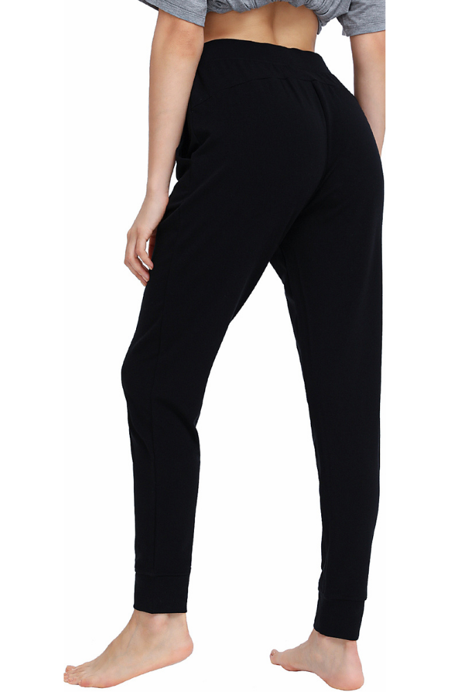 Cosy soft bamboo jogger pants black with pockets