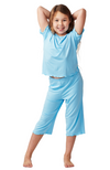 Girls Pale Blue Bamboo Pyjamas: Kids 6-14