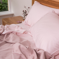 Soft Pink Bamboo Sheet Sets. 100% Organic, Luxuriously Soft. King, Queen, Double, King Single and Single Sizes.