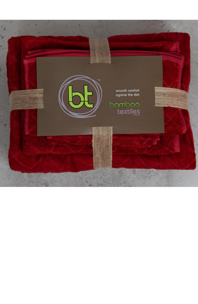 Red Bamboo Bath Towels 
