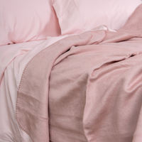 Soft organic bamboo blanket in dusty pink
